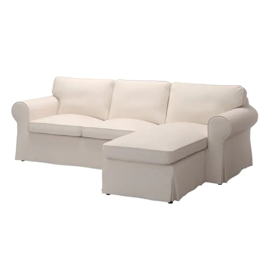 EKTORP Cover สําหรับโซฟา 3 ที่นั่ง IKEA มีเก้าอี้ยาว Lofallet สีเบจ