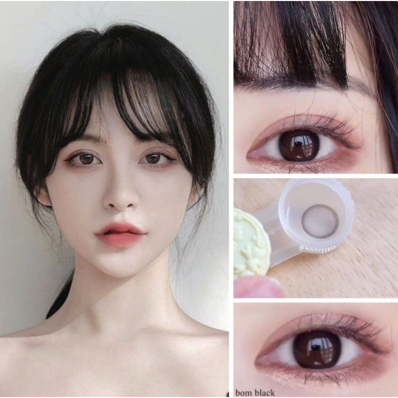 คอนแทคเลนส์ mini bom black ขนาดเท่าตาจริง
