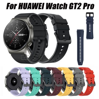 แหล่งขายและราคาสายนาฬิกาข้อมือ ซิลิโคนนิ่ม สีพื้น สำหรับ Huawei Watch GT2 Proอาจถูกใจคุณ