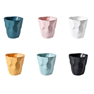 ✿ Irregular Trash Can Modern Plastic Garbage Rubbish Bin Waste Basket Flower Pot