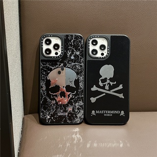 Casetify เคสโทรศัพท์มือถือ TPU กันกระแทก ลายกะโหลกศีรษะ มีกระจก สําหรับ iPhone 13 Pro MAX 12 11 Pro MAX XR X XS MAX 7 8 Plus