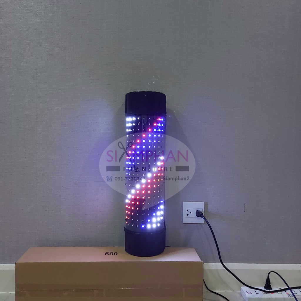 💈 ไฟหมุนร้านเสริมสวย LED 58cm. มีรีโมท💈