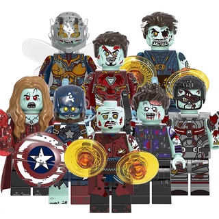 บล็อกตัวต่อToys Marvel Avengers The Zombie Super Hero Ironman Captain Minifigures X0325