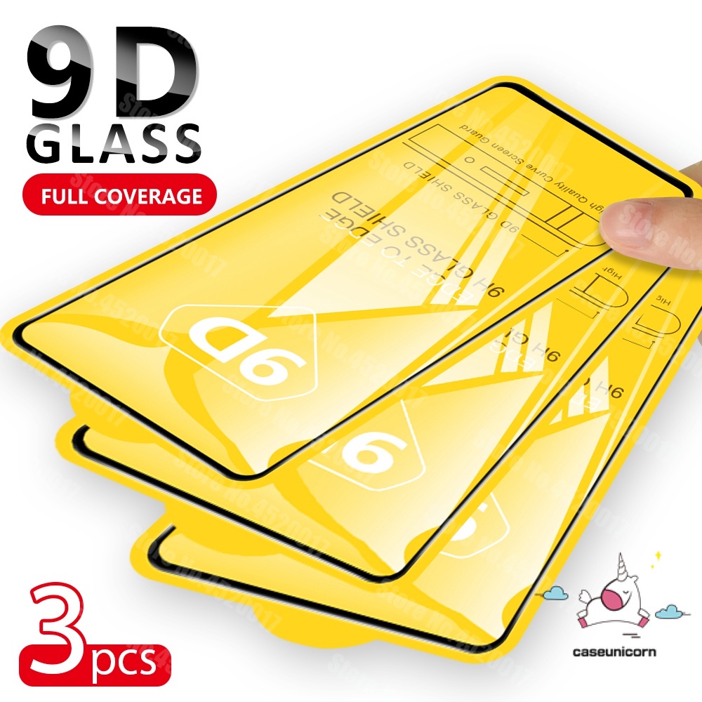 กระจกนิรภัยกันรอยหน้าจอ 9D สีดํา สําหรับ Iphone 11 12 13 Pro Max X Xr Xs Max 7 8 6 S Plus Se 1 ชิ้น - 3 ชิ้น