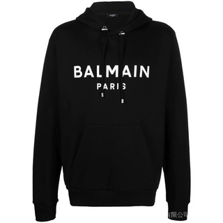 Balmain ใหม่ เสื้อแจ็กเก็ตกันหนาว แขนยาว มีฮู้ด พิมพ์ลายตัวอักษร ทรงหลวม สําหรับผู้ชาย และผู้หญิง ไซซ์ S-4XL