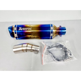 ลดไปเลย สลิปออน สแตนเลส สำหรับ Ninja 250-300/Z250-300 พร้อม ปลายท่อ Akapovic สีไทเท เงา 14 นิ้ว