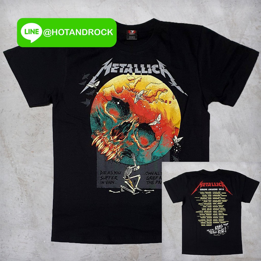 เสื้อยืดเนื้อ Cotton สัมผัสนุ่ม เบาสบาย METALLICA สีดำสวยๆ