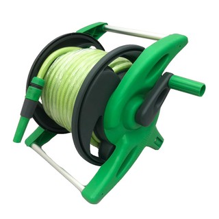 Watering hose REEL HOSE FONTAIN 1/2" 20M BLACK-GREEN Watering equipment Garden decoration accessories สายยางรดน้ำ สายยาง