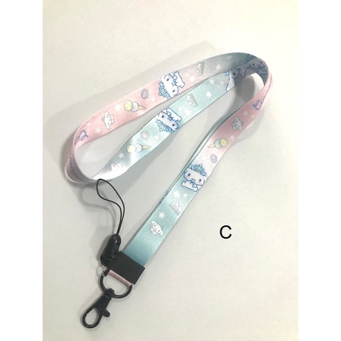 CINNAMOROLL SP สายคล้องคอ สายคล้องบัตร ห้อยโทรศัพท์ ลาย CINNAMOROLL   มีก้ามปู มีห่วงเล็ก ถอดได้ ขนา