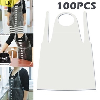 100Pcs Transparent Disposable Apron Beauty Supplies