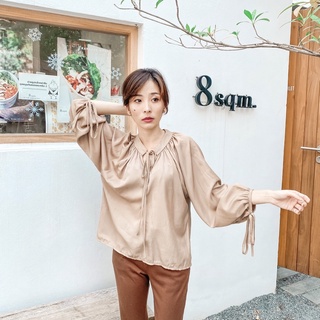 Olivia Blouse เสื้อคอจีนแขนยาว แขนตุ๊กตา แต่งกุ๊น ดีเทลแน่น