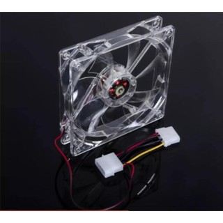 LED Light PC Computer CPU Cooling Cooler Case Fan 4Pin DC 12V 120mm P0.33 (สีใส)