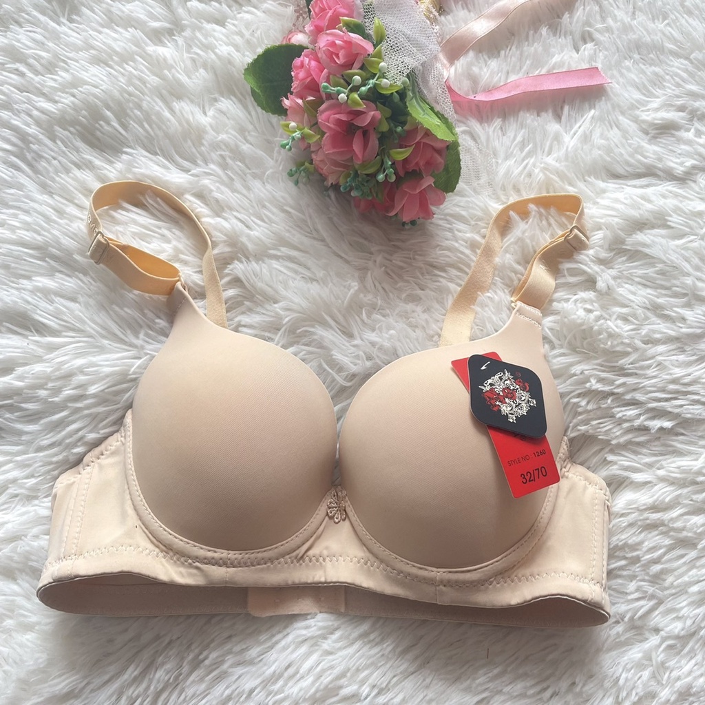 เสื้อชั้นใน  คัพA ยี่ห้อโนบรา ฟองน้ำน้อย  หลัง 2 ตะขอ #1260
