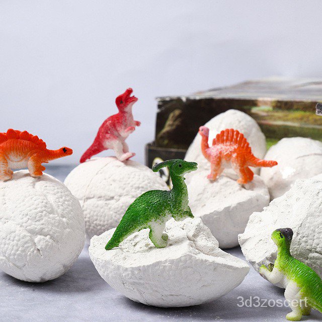 dr7N 12 PCs Set Dinosaur Eggs Fossil Simulated Jurassic World Tyrannosaurus Rex Dinosaurs Figurine F