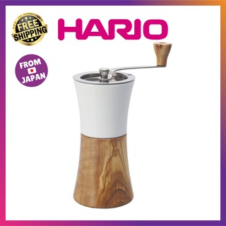 HARIO Ceramic Coffee Mill Wood MCW-2-OV เครื่องบดกาแฟเซรามิกไม้ กาแฟ รูปร่างตีบ ถังเซรามิก รสชาติธรรมชาติ ห้องอาหาร เครื่องดื่ม