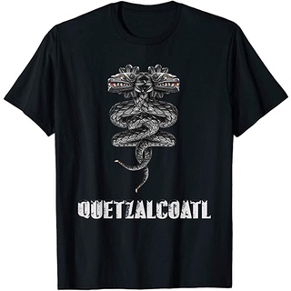 เสื้อยืดผ้าฝ้ายพิมพ์ลายคลาสสิก เสื้อยืดผู้ชาย Quetzalcoatl Flying Snake of Aztec เสื้อคอกลม แขนสั้น ผ้าฝ้าย แฟชั่นฤดูร้อ