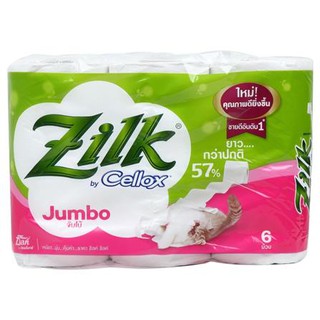 กระดาษชำระ ZILK JUMBO แพ็ค 6 เช็ดสะอาด ไม่ทิ้งขุย