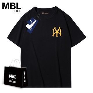 Mbl เสื้อยืดแขนสั้น ผ้าฝ้าย พิมพ์ลาย New York สําหรับผู้ชาย และผู้หญิง