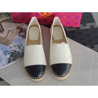 Tory Burch Ivory/Black Color Espadrille Ivory/Black