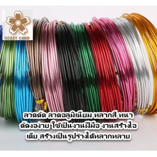 ลวดดัด ลวดอลูมิเนียม หลากสี ดัดงอง่าย ใช้เป็นงานฝีมือ งานสร้างไอเดีย สร้างเป็นรูปร่างได้หลากหลาย