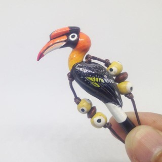 สร้อยคอนกหวีดดินเผารูปนก กาฮัง Great Hornbill