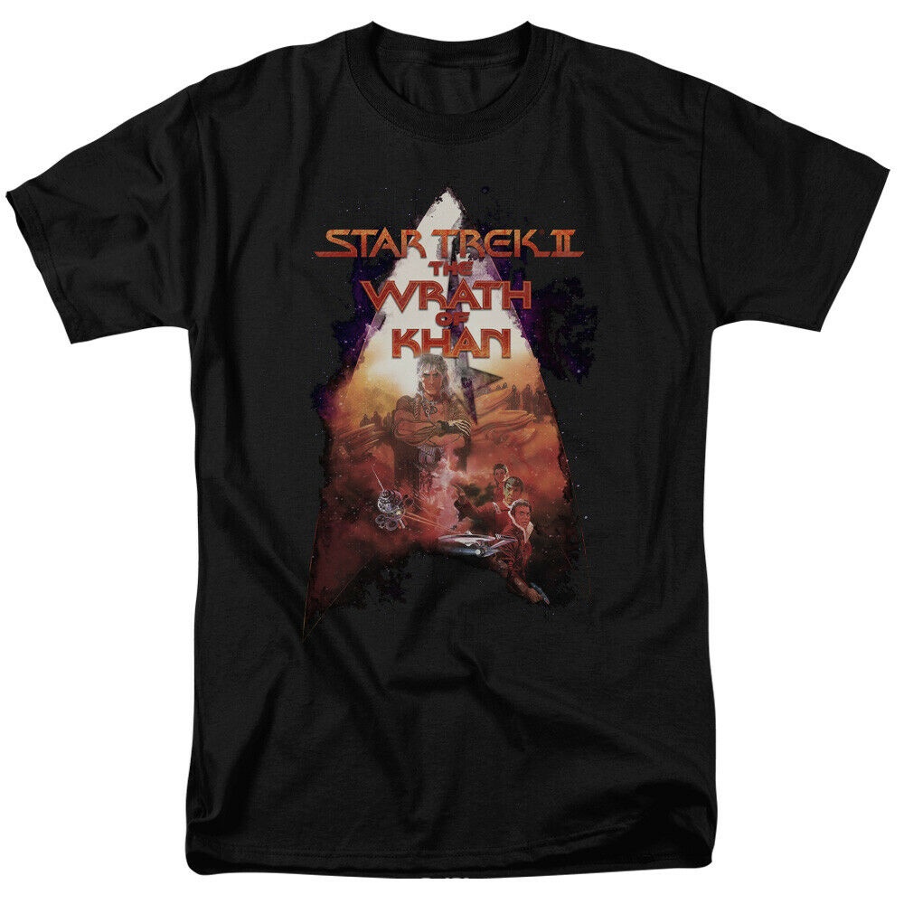 Star Trek Twok Poster Sci Fi Movie เสื้อยืดสีดํา