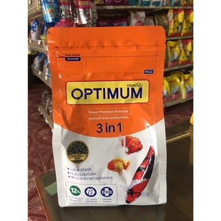 อาหารปลาคราฟ OPTIMUM  3IN1 ส้ม 400ก.(เม็ดเล็ก) ***ส่งด่วนเคอรี่