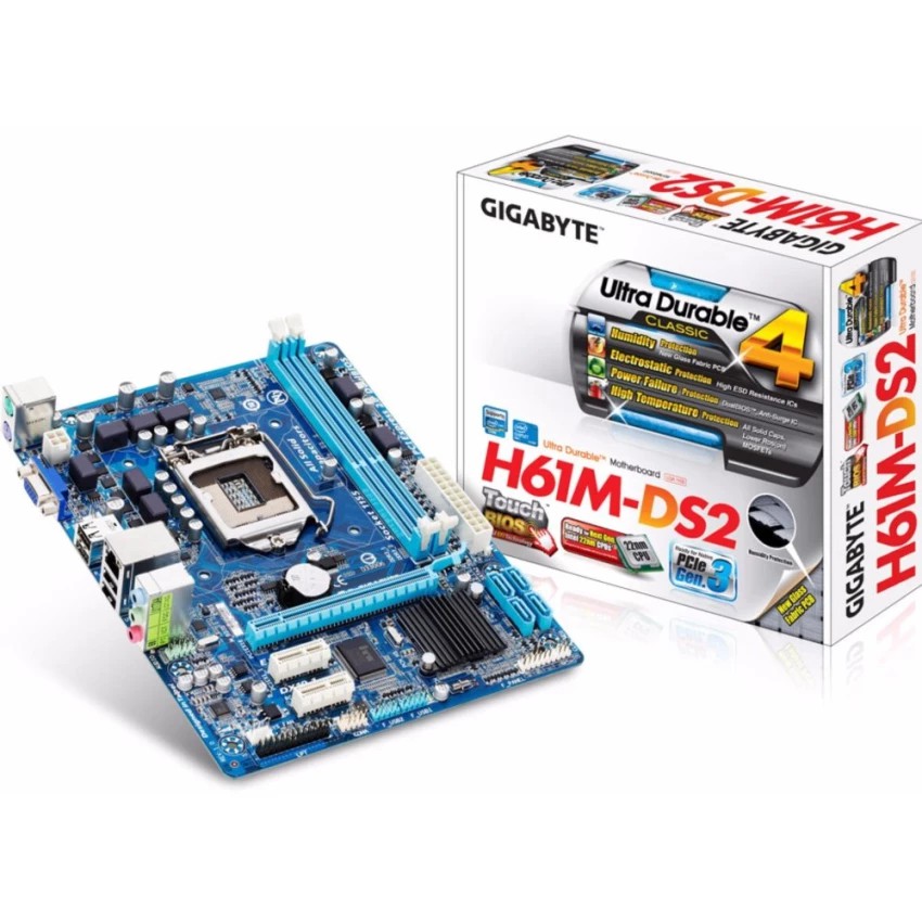 GIGABYTE Motherboard Socket 1155 H61M-DS2 Support CPU Gen 23 ...