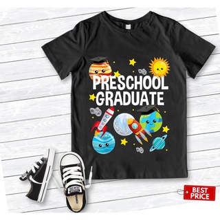 เสื้อยืดผ้าฝ้าย Preschool Graduate พรีเค ระบบสุริยะ เกรด Pre-K ครูสอนก่อนเรียน