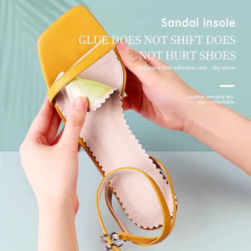 1 คู่ Anti-Slip ดูดซับเหงื่อนวด Insoles Seven-point Pad หนังครึ่ง Pad ผู้หญิงฟุตรองเท้าส้นสูง Orthotics Soft Insoles