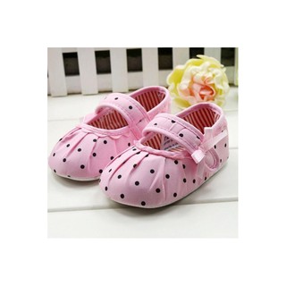 Max Baby shoes รองเท้าเด็กลายจุด-สีชมพู