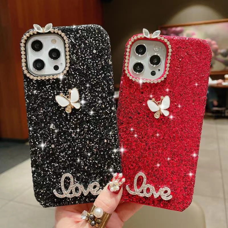 Apple iPhone XS Max XR X 8 7 6s 6 14 Plus iPhone 11 12 13 14 15 Pro Max iPhone 12 mini Hard เคสโทรศัพท ์ ฝาครอบด ้ านหลัง Glitter สไตล ์ เพชร