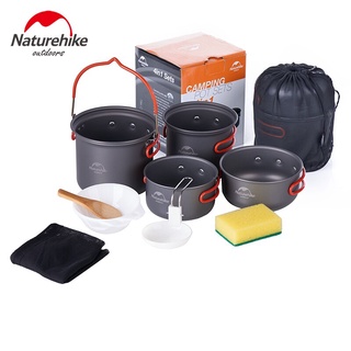 ชุดหม้อ Naturehike หม้อแค้มปิ้ง ชุดหม้อสนาม หม้อเดินป่า รุ่น NH18T018-G, NH15T401-G