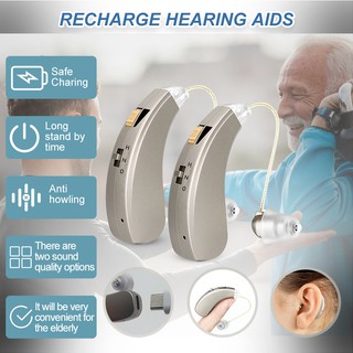 Mirasing Digital Rechargeable Hearing Aids Intelligent Amplifier Audiphone Behind Ear Severe Loss BTE Ear Aids High Podwer