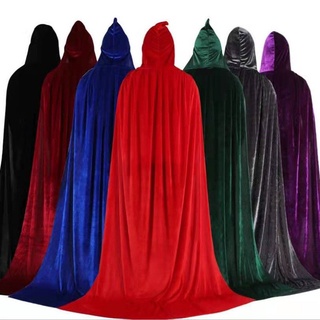 📣ฮาโลวีน grim reaper เสื้อคลุมกำมะหยี่สีทองเสื้อคลุมสีดำสีแดงกำมะหยี่สีทองเสื้อคลุมผู้ใหญ่เด็กแม่มดตัวช่วยสร้างเสื้อคลุ