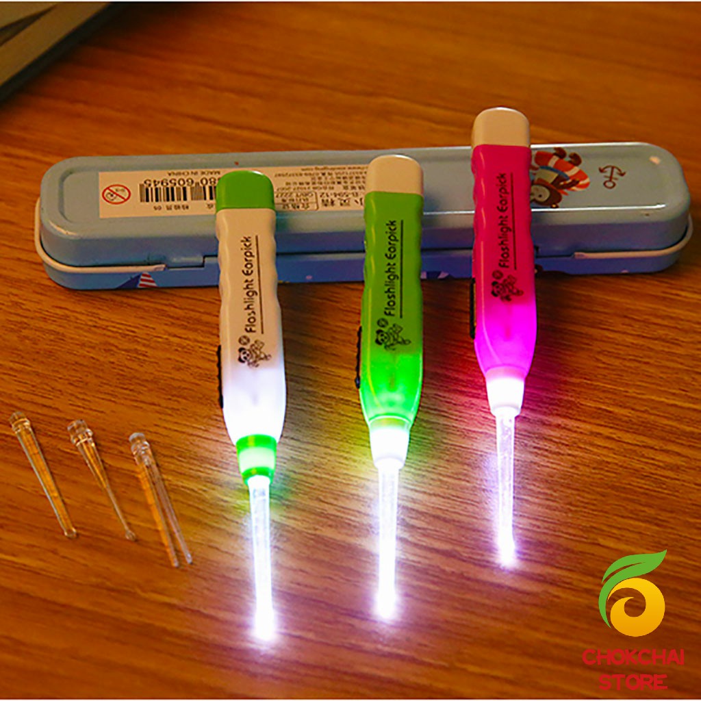 Chok ไม้แคะหู พร้อมไฟLED ราคาถูก จัดส่งคละสี Luminous Ear PiChok