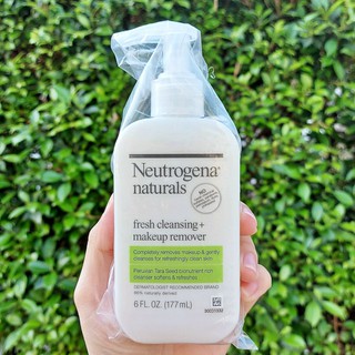 นูโทรจีนา คลีนซิ่ง + เมคอัพรีมูฟเวอร์ ทำความสะอาดผิวหน้า Naturals Fresh Cleansing + Makeup Remover 177 ml (Neutrogena®)