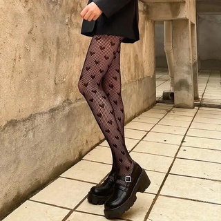 Lace Cute Black G Stockings Trousers Tights Japanese Gothic Women Love Embroidery Punk Pantyhose Lolita Dark Fishnet Stocking