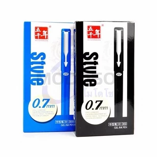 (ยกกล่อง) ปากกาเจล ขนาดเส้น 0.7mm รุ่นW-369 หมึกสีน้ำเงิน/ดำ/แดง แบบมีปลอกด้ามยาง สามารถเปลี่ยนไส้ได้#ปากกา#pen#office