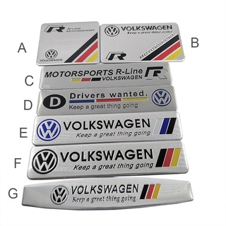 สติกเกอร์อลูมิเนียม ลายโลโก้ Volkswagen Motorsport R-line แบบเปลี่ยน สําหรับติดตกแต่งรถยนต์ VW Volkswagen จํานวน 1 ชิ้น