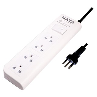 รางปลั๊กไฟ (มอก.) 4 ช่อง 5 เมตร ขาว DATA DT4128Power strip (TIS) 4 outlets 5 meters white DATA DT4128