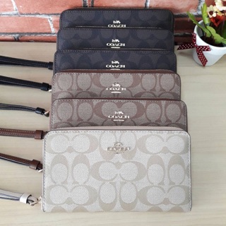 Coach wallet กระเป๋าตังค์โค้ช ซิปรอบ คล้องมือ รุ่นใหม่ ใบใหญ่ ยาวกว่าเดิม