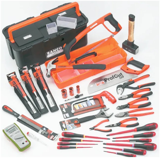 ชุดเครื่องมือช่างไฟฟ้า 31 ชิ้น ยี่ห้อ Bahco 31 Piece Electricians Tool Kit with Box, VDE Approved **