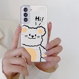 เคสโทรศัพท์มือถือแบบนิ่ม TPU ลายหมี สําหรับ Samsung A53 A12 M12 A21s A22 M22 A23 A13 A33 A20s A31 A32 A50 A50s A30s A51 A52 A52s A70 A71 A72 5G