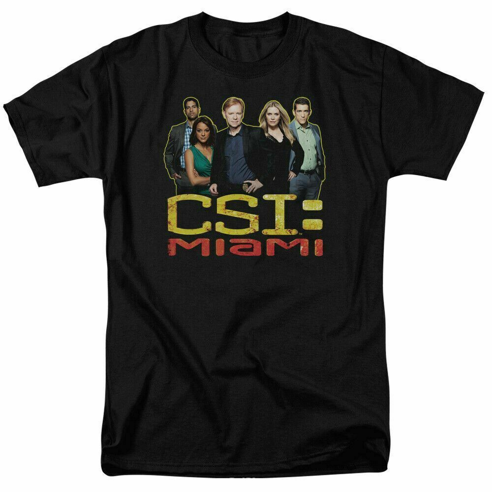 มาใหม่ล่าสุดผู้ชาย Design Tshirt Csi Miami The Cast Mens Classic Black