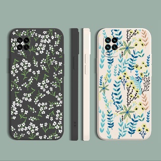 เคสซิลิโคนนิ่ม ขอบตรง ลายดอกไม้ สําหรับ Realme C25 C25S C11 C12 C15 C17 7i 7 8 Pro 5 5i 5S 6i C3