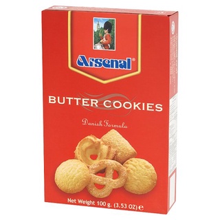 🔥สินค้าขายดี!! อาร์เซนอล บัตเตอร์คุกกี้ สูตรเดนมาร์ค 100กรัม Arsenal Danish Formula Butter Cookies 100g