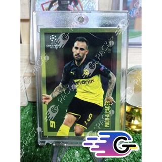 การ์ดนักฟุตบอล 2020 Topps Designed By Lionel Messi UCL Paco Alcácer Borussia Dortmund