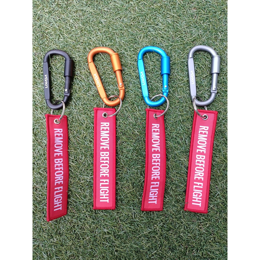 ส่งจาก กทม ถูกที่สุด Remove Before Flight keychain พวงกุญแจ เครื่องบิน + Carabiner พร้อมล็อคอัตโนมัติ คลิปคาราบิเนอร์
