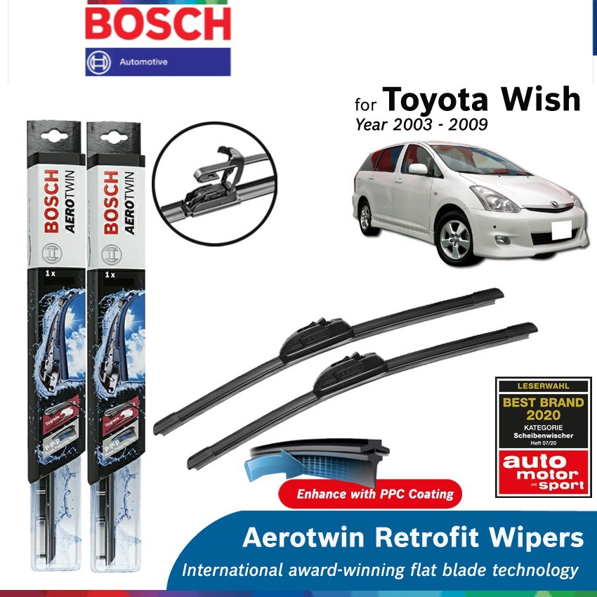 Bosch Aerotwin ชุดติดตั้งเพิ่ม U Hook ชุดปัดน้ําฝนสําหรับ Toyota Wish AE10 (24"/16")